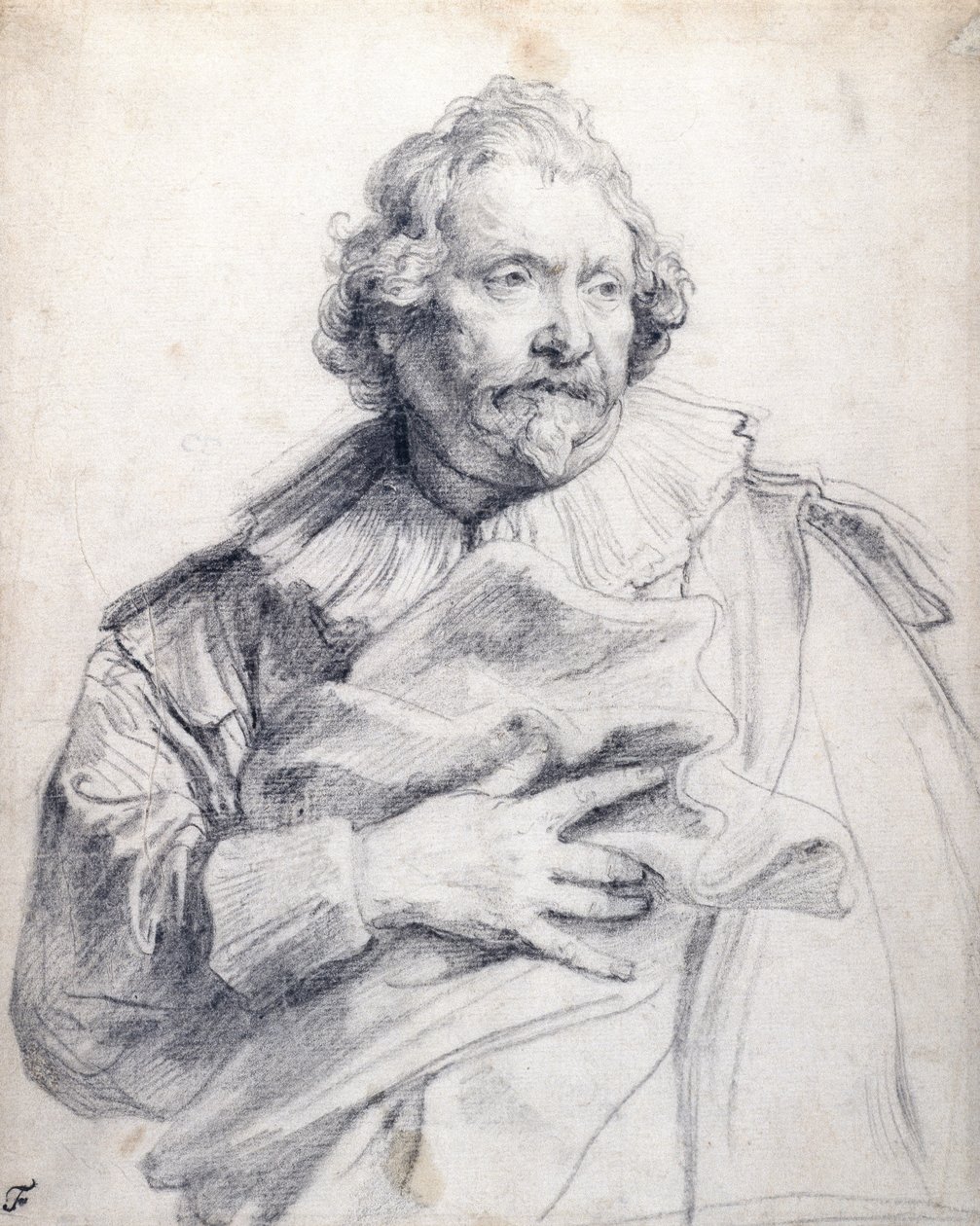 Carolus de Mallery, c.1632-35 (black chalk on white paper) بواسطة أنتوني فان ديك
