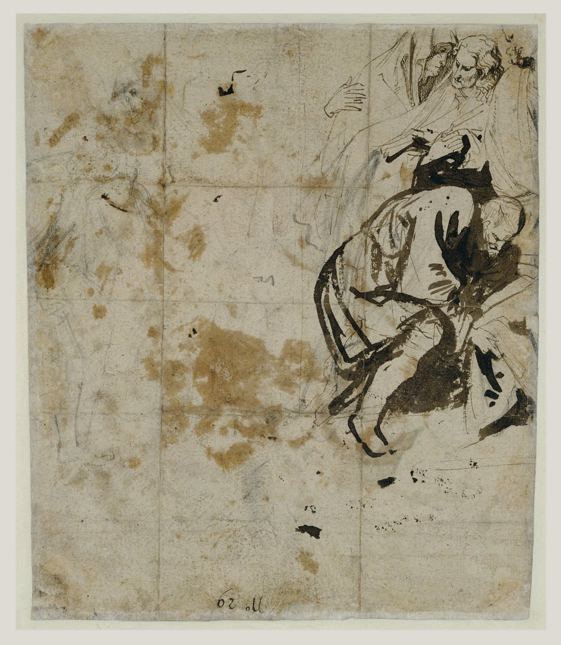 دراسة جزئية للحكم (الصفحة الرئيسية) (1617-18) (طباشير أسود ، قلم حبر وحبر بني ، غسيل بني وأحمر ، طباشير أحمر وأزرق ، وارتفاع الغواش الأبيض) بواسطة أنتوني فان ديك
