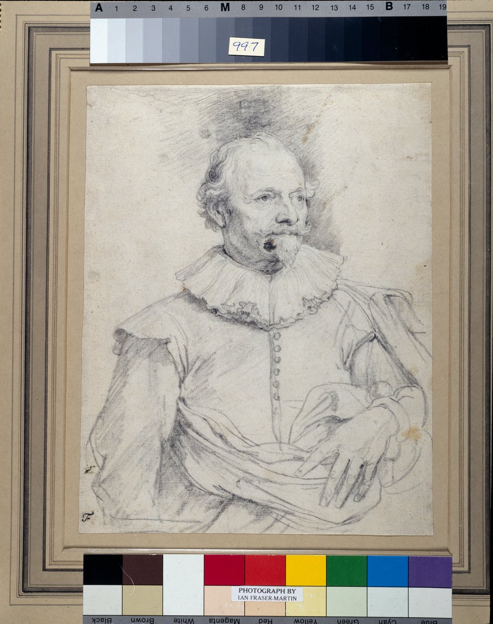 Paulus Halmalius, vulgo van Halmale, c.1632-35 (black chalk on white paper) بواسطة أنتوني فان ديك