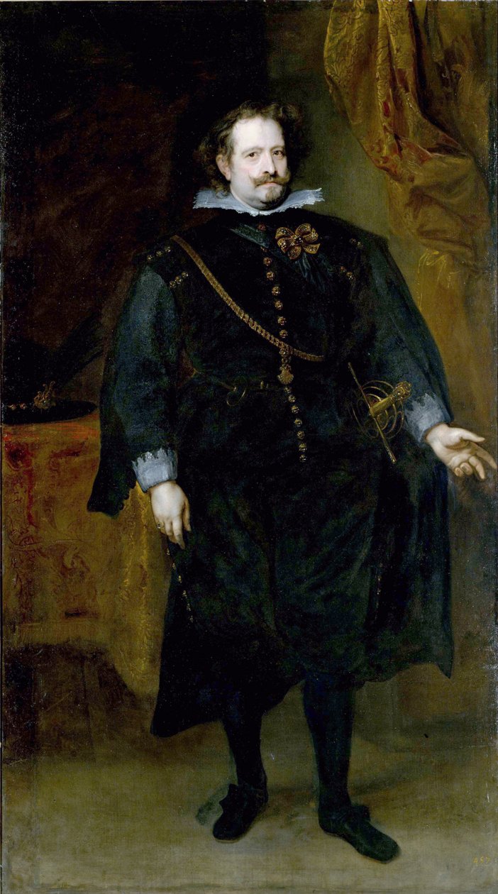 "" صورة دييغو فيليب دي جوزمان ، ماركيز ليجانيس (1580-1655) سياسي إسباني "" لوحة لدانتوني (أنطوان أو أنطون أو أنطون) فان ديك (1599-1641) حوالي 1634 قاتمة 210 × 119 سم المتحف الوطني للفن الغربي ، طوكيو بواسطة أنتوني فان ديك