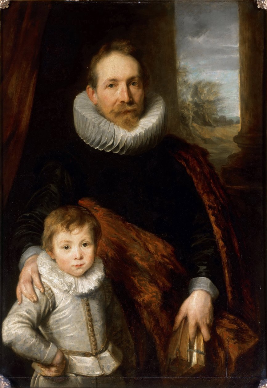 صورة لأب مع ابنه ، المعروف أيضًا باسم Portrait du President Richardot - صورة جان ريتشاردوت (1540-1609) وابنه ، بواسطة ديك ، السير أنتوني فان (1599-1641). زيت على قماش ، ج. ١٦١٨. الأبعاد: ١١٥ × ٨٢ سم. متحف اللوفر ، باريس بواسطة أنتوني فان ديك