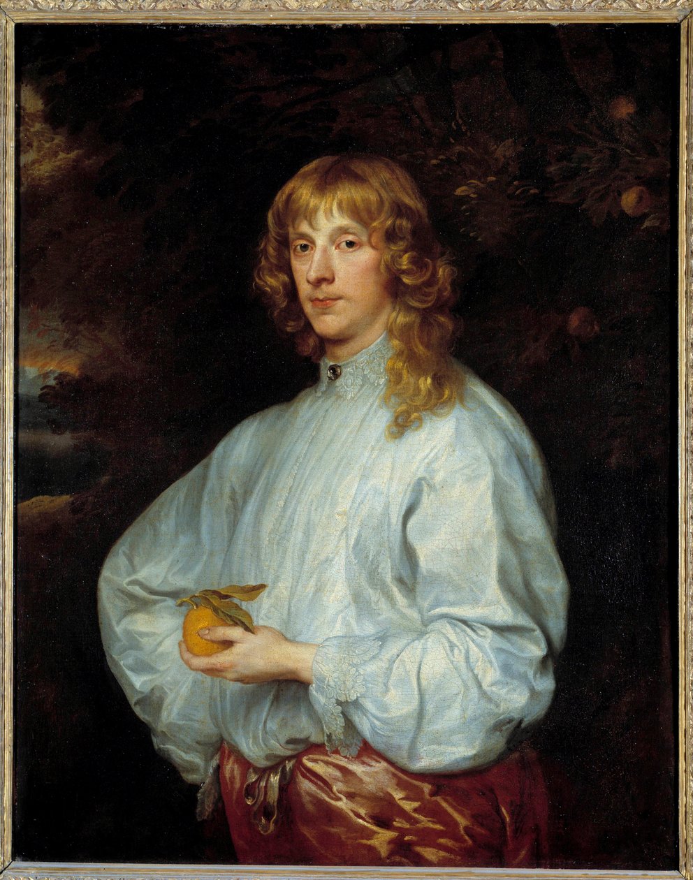 صورة لجيمس ستيوارت ، دوق لينوكس ثم ريتشموند (1612-1655) حاملاً تفاحة دور باريس. رسم أنطون (أنطون أو أنتوني) فان ديك (1599-1641) حوالي 1632-1640 خافت. 1،07x0،84 م - صورة جيمس ستيوارت ، دوق لينوكس ، ودوق لاحقًا بواسطة أنتوني فان ديك