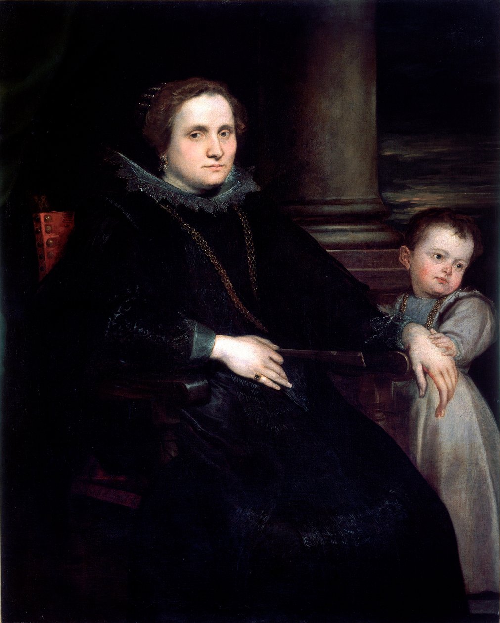 صورة لسيدة مع رسم طفل لأنتوني فان ديك (1599-1641) 1626 Dim.160x140 سم الجينات ، المعرض الوطني في قصر سبينولا بواسطة أنتوني فان ديك