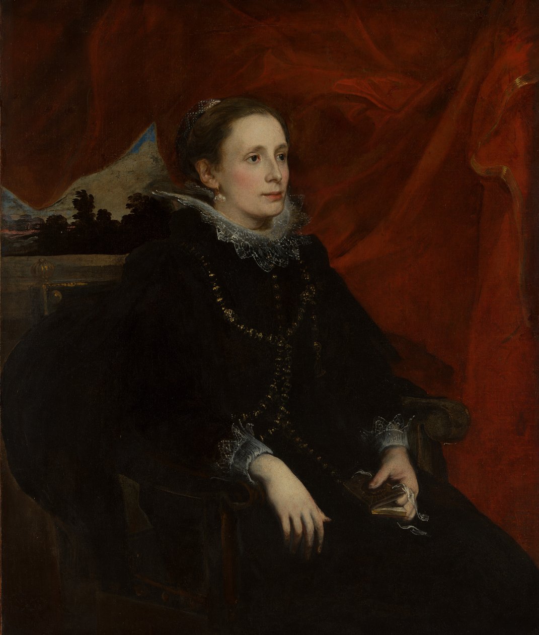 صورة لامرأة ، تسمى Marchesa Durazzo ، ربما كاليفورنيا. 1622-25. بواسطة أنتوني فان ديك