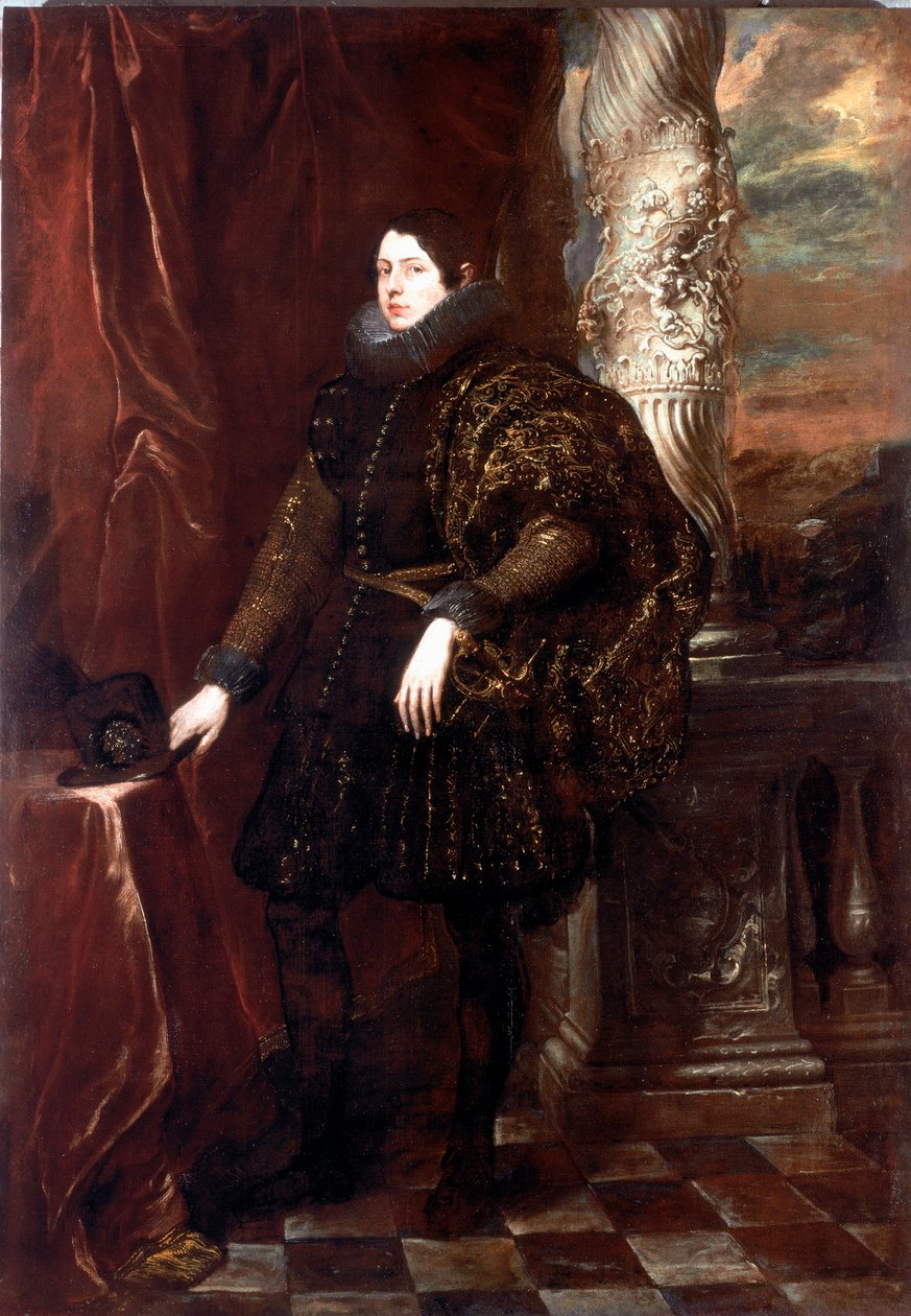 صورة لرجل نبيل من عائلة سبينولا أو صورة لرجل أرستقراطي شاب رسم أنتوني فان ديك (1599-1641) 1623-1625 تقريبًا. الشمس. 243x170 سم جينات ، جاليريا دي بالازو روسو بواسطة أنتوني فان ديك