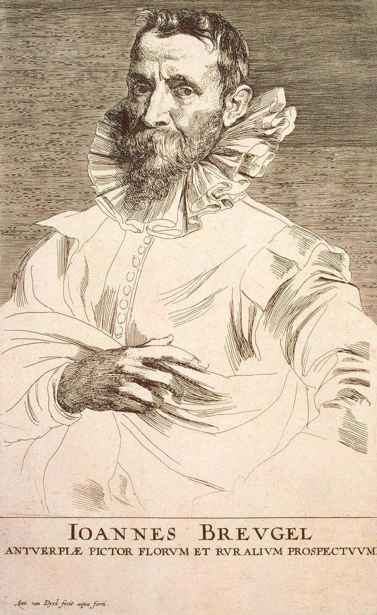 صورة للفنان جان بروغل الأصغر 1601-1678 ، الثلث الأول من القرن السابع عشر بواسطة أنتوني فان ديك