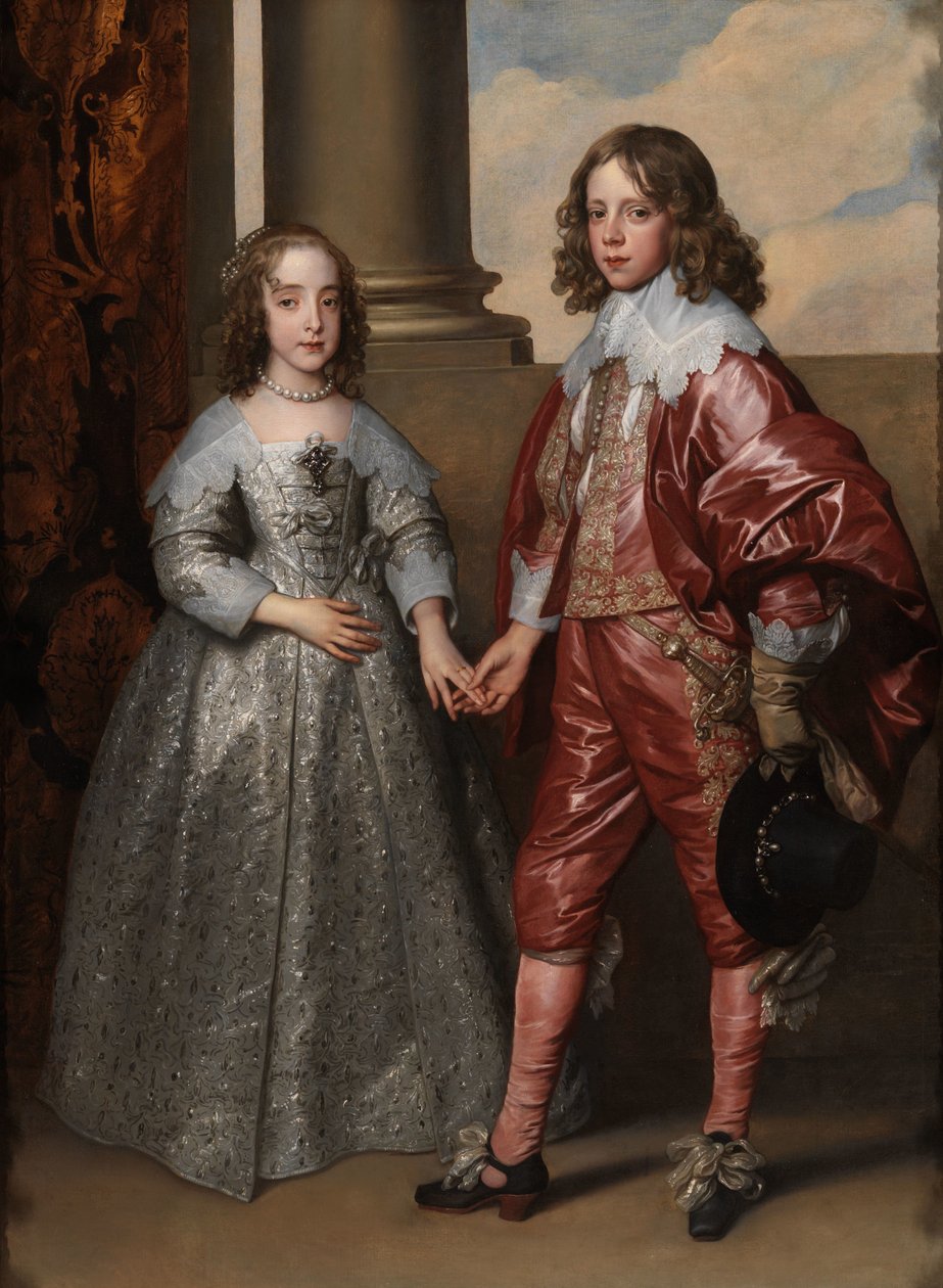 وليام الثاني أمير أورانج وعروسه ماري ستيوارت صورة مزدوجة ليليم الثاني (1626-1650) ، أمير أورانج والأميرة ماري ستيوارت (1631-1660) ، فيما بعد الأميرة رويال بواسطة أنتوني فان ديك
