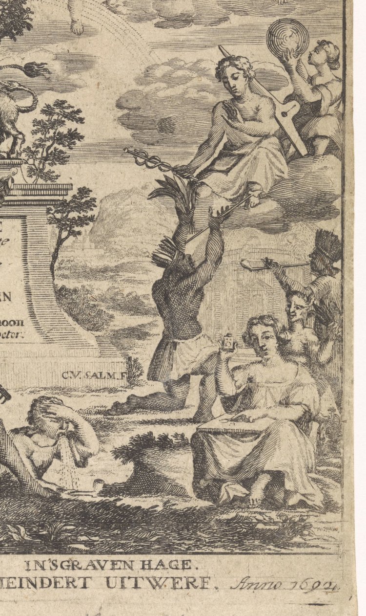 رمزية من علم النبات صفحة عنوان: ثيودوروس شون ، التمرين الصحيح وتحليل النباتات ، 1692 بواسطة أنتوني فان زيجلفلت