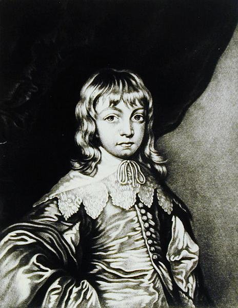 صورة لجورج ، دوق باكنغهام (1592-1628) منقوش بواسطة روبرت دونكارتون (1744-ج 1817) من شخصيات لامعة في التاريخ البريطاني (mezzotint) بواسطة أنتوني فان بعد ديك