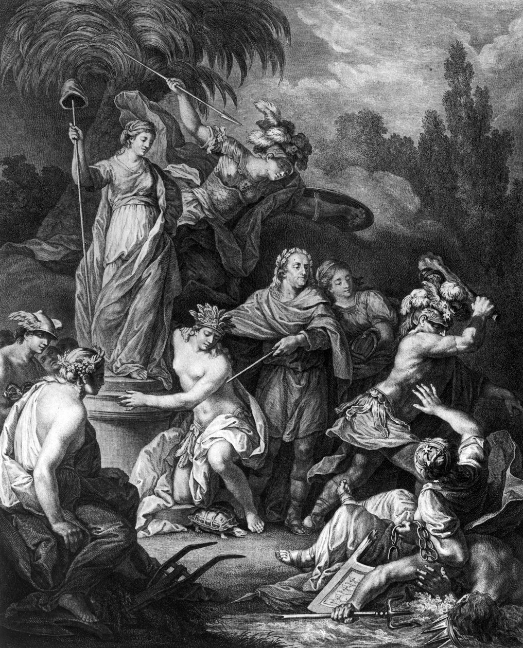 رمزية أمريكا المستقلة ، المخصصة للكونغرس الأمريكي ، نقشها جان تشارلز ليفاسور (1734-1816) ، 1778 بواسطة أنطوان بوريل