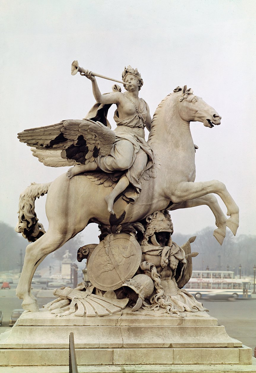 Fame Riding Pegasus (&39;Le Cheval de Marly&39;) 1699-1702 (رخام) بواسطة أنطوان كويسيفوكس