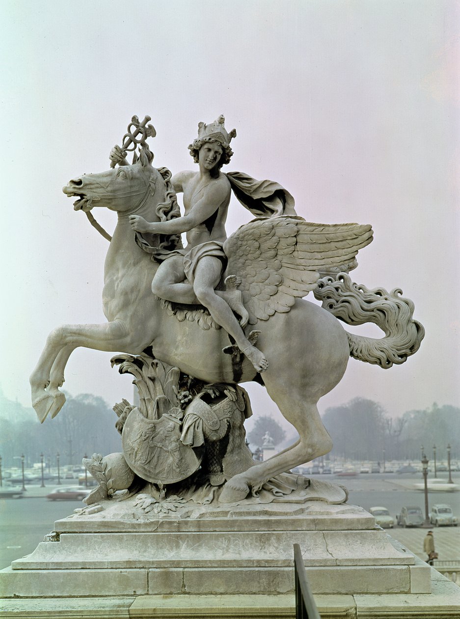 Mercury on Pegasus (&39;Le Cheval de Marly&39;) 1701-02 (رخام) بواسطة أنطوان كويسيفوكس