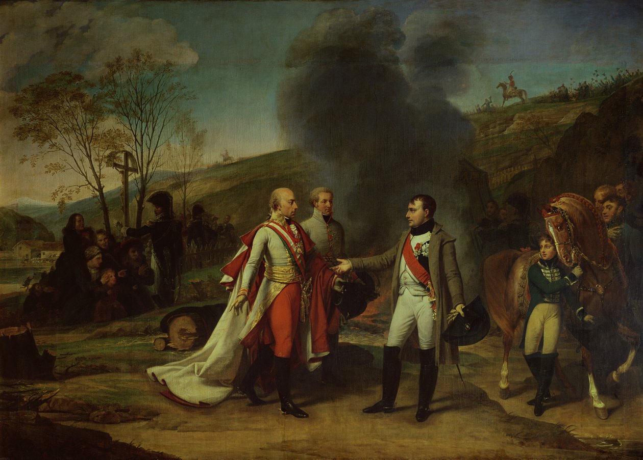 لقاء بين نابليون الأول (1769-1821) وفرانسيس الثاني (1768-1835) بعد معركة أوسترليتز ، 4 ديسمبر 1805 بواسطة أنطوان جان جروس