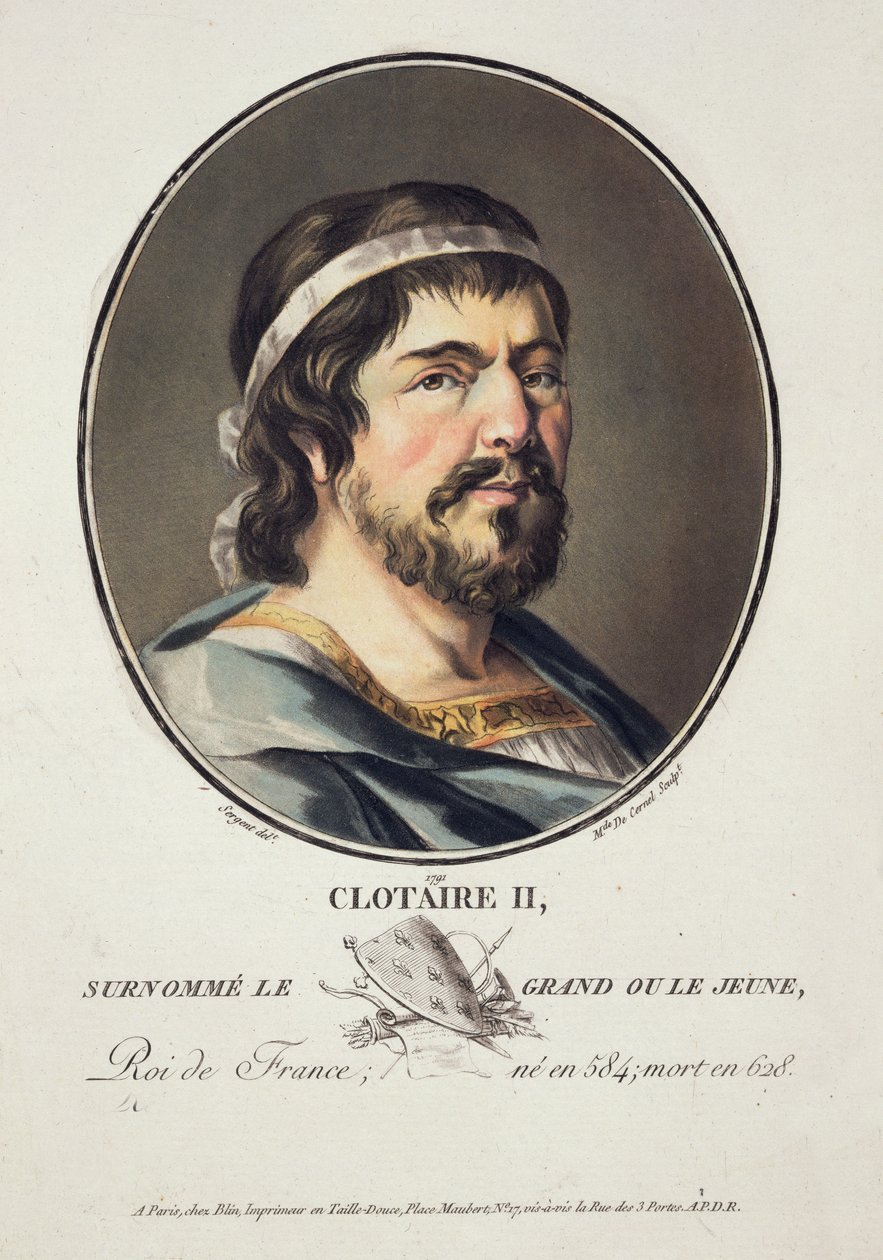 Clothaire II (584-629) ، منقوش بواسطة مدام دي سيرنيل ، 1791 بواسطة أنطوان لويس فرانسوا سيرجنت مارسو