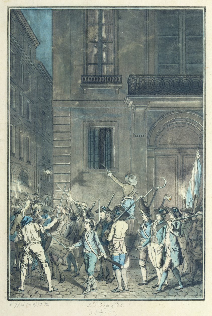 كان الغوغاء يتجولون في شوارع باريس حاملين المشاعل ليلاً في يوليو 1789 بواسطة أنطوان لويس فرانسوا سيرجنت مارسو