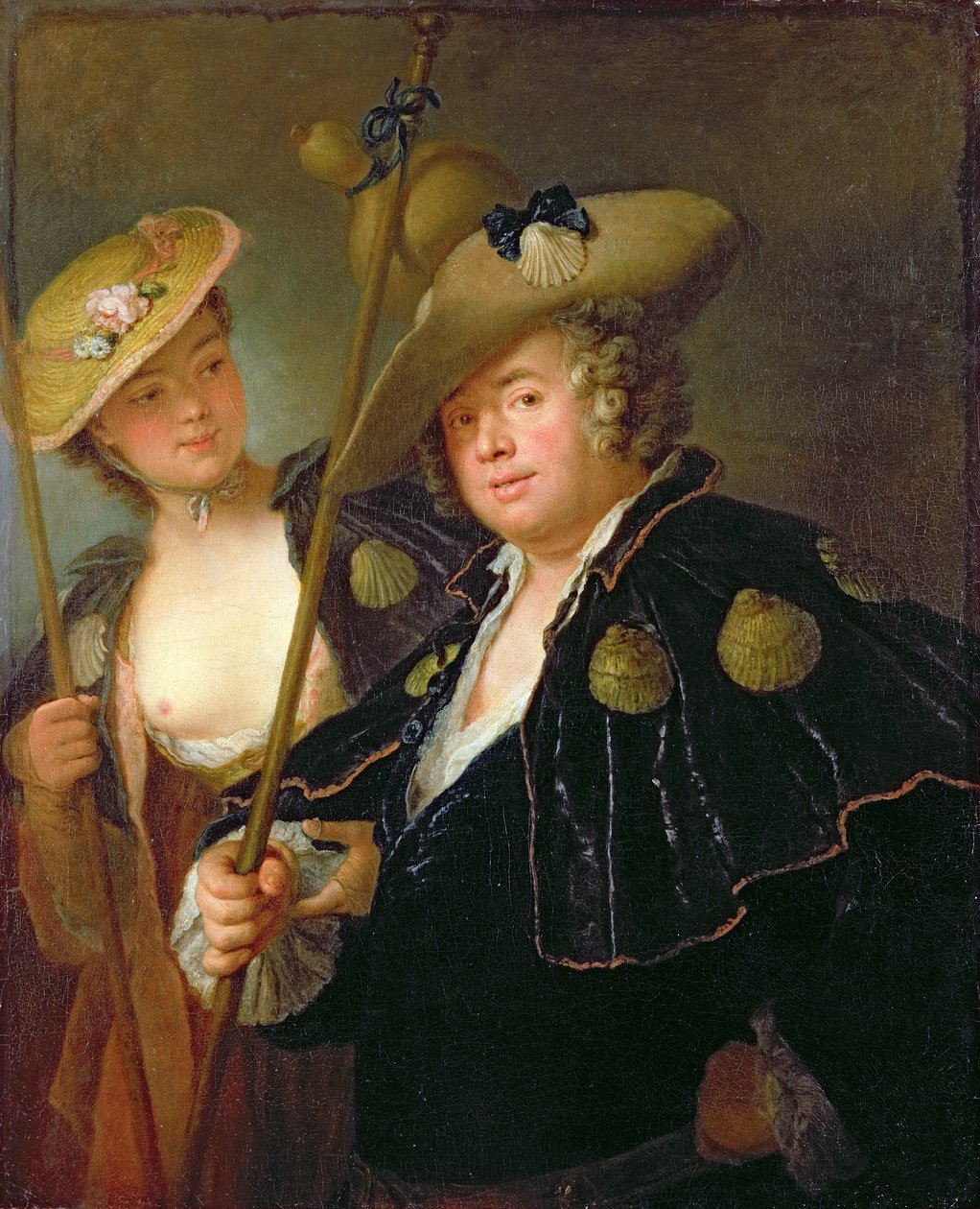 غوستاف أدولف جراف فون جوتير وابنة أخته فريدريك فون وانجينهيوم في أزياء الحاج ، c.1750 بواسطة أنطوان بيسني