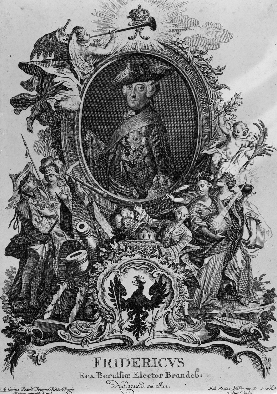 صورة فريدريك الثاني (1712-1786) ، نقشها يوهان اسياس نيلسون (1721-1788) بواسطة أنطوان بيسني
