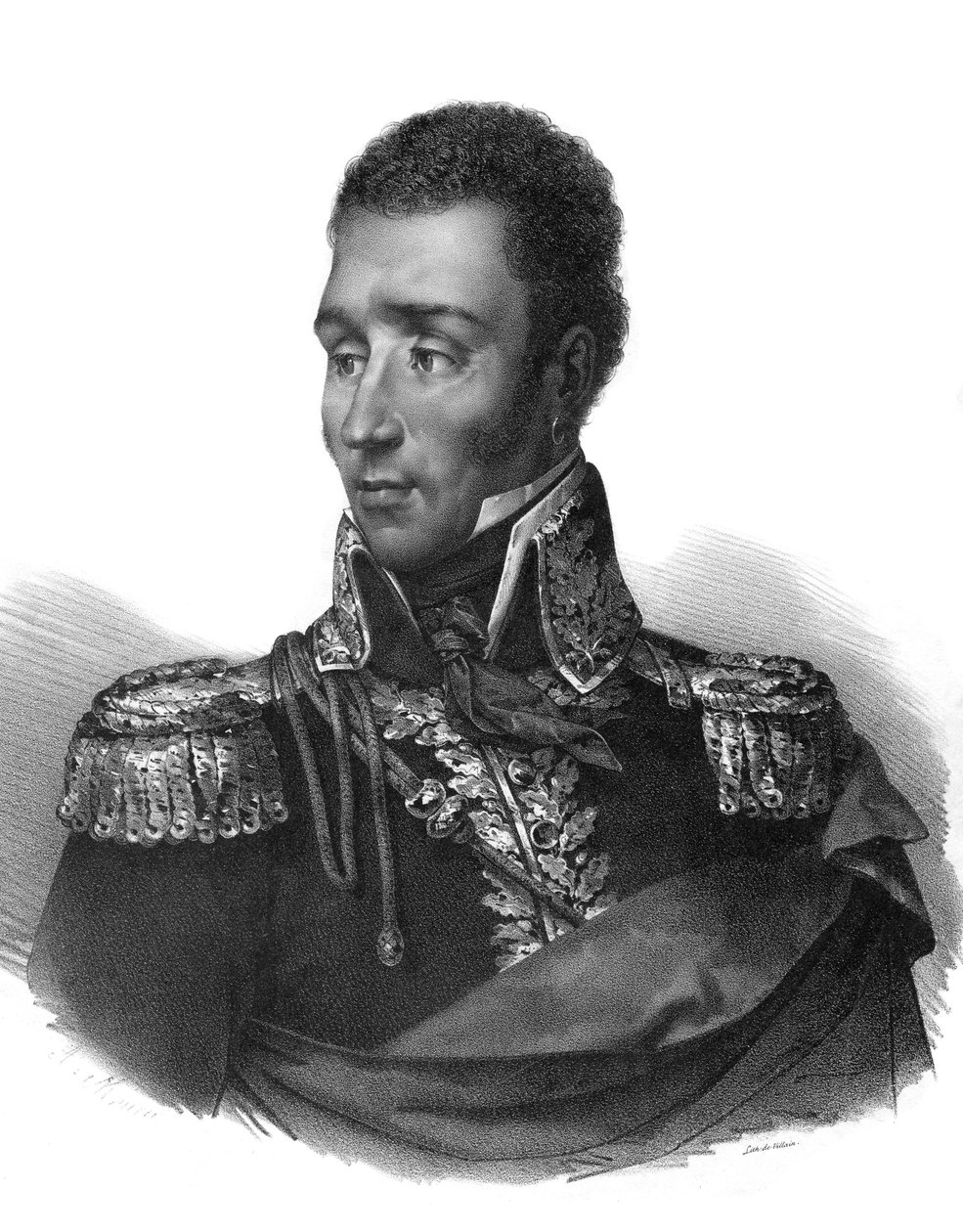 جان بيير بوير (1776-1850) سياسي هاييتي ـ نقش بعد موريان ـ بواسطة انطوان (بعد) مورين