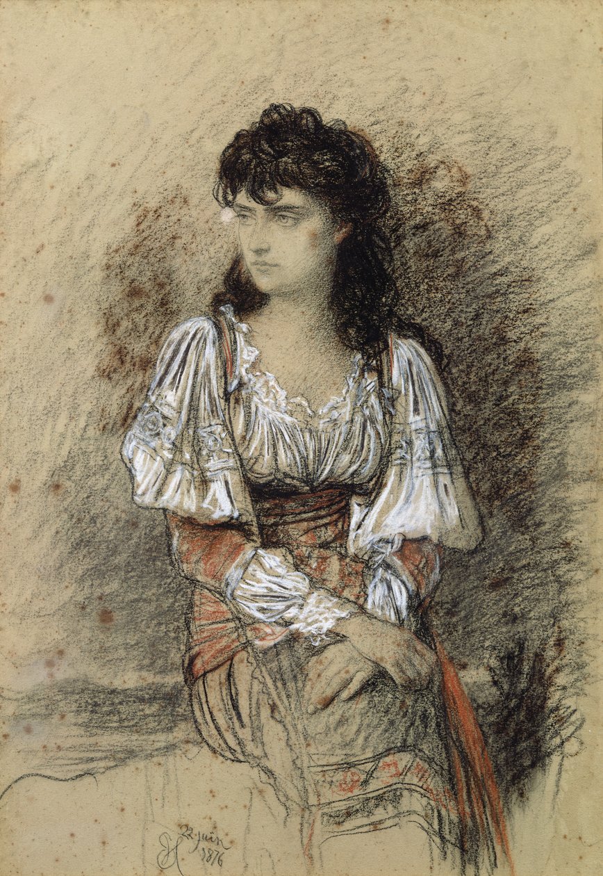 A Dressed Up Peasant ، 1876 (ألوان مائية وقلم رصاص على ورق) بواسطة أنطوان أوغست إرنست هربرت أو هيبرت