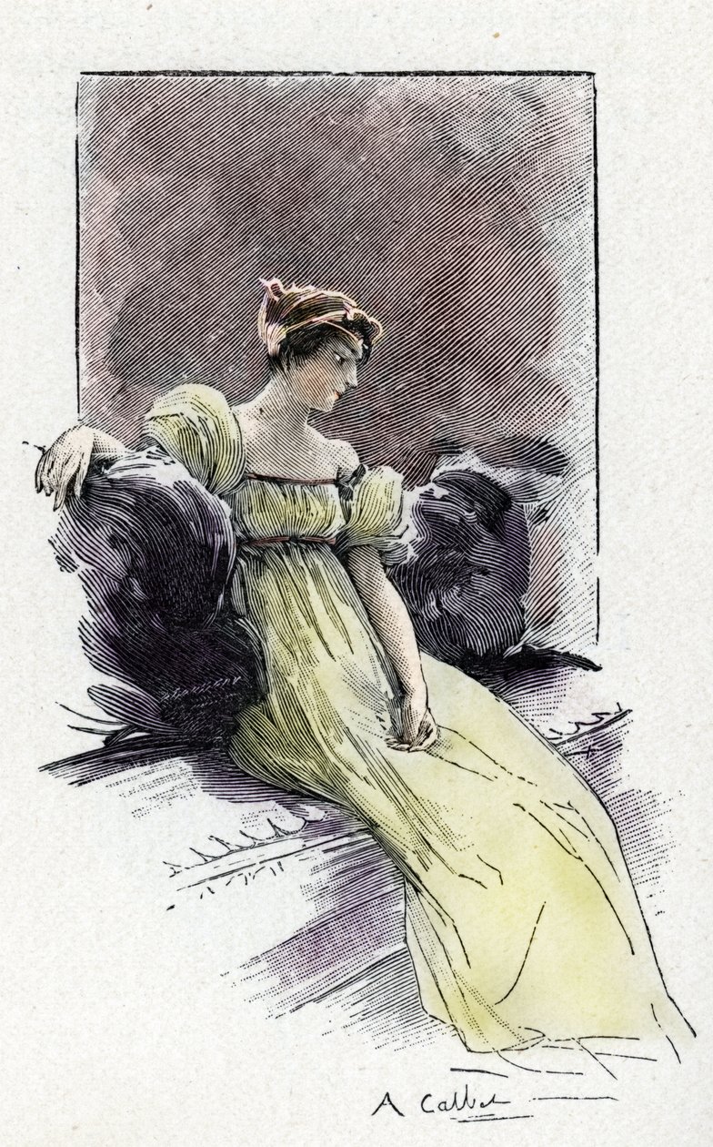 صورة لجوزفين دي بوهارنيه (1763-1814) في وقت لقائه مع نابليون بونابرت (1769-1821) حوالي عام 1795 (صورة لجوزفين دي بوهارنيه قبل زواجها من نابليون بونابرت مباشرة) بواسطة أنطوان كالبيت