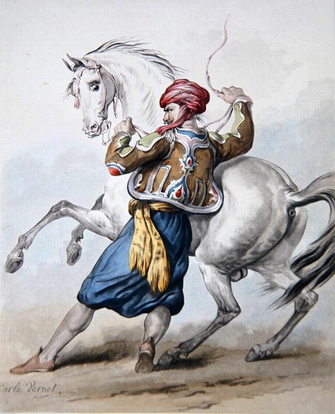فارسي يحاول التغلب على الحصان الفرنسي (ليثو) بواسطة أنطوان تشارلز هوراس فيرنيه