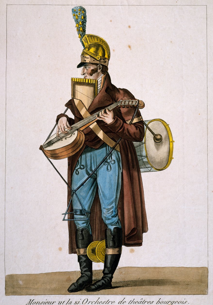 موسيقي الشوارع ، لكارل فيرنيه (1758-1836) ، نقش ، فرنسا بواسطة أنطوان تشارلز هوراس فيرنيه