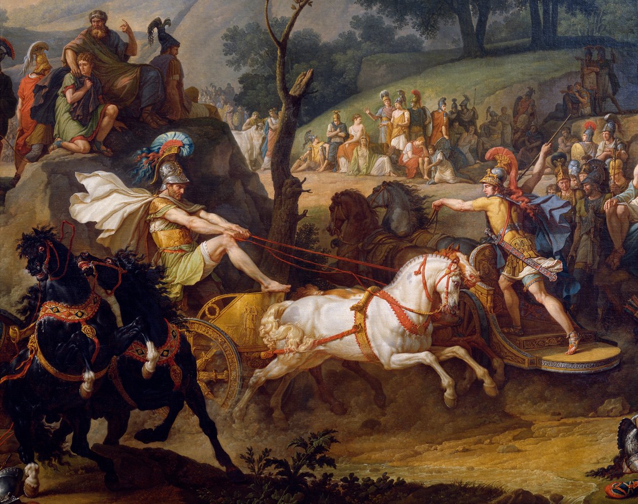 ألعاب جنازة تكريما لباتروكلس ، تفاصيل أخيل على مركبته ، c.1790 زيت على قماش انظر أيضًا 346199 بواسطة أنطوان تشارلز هوراس فيرنيه