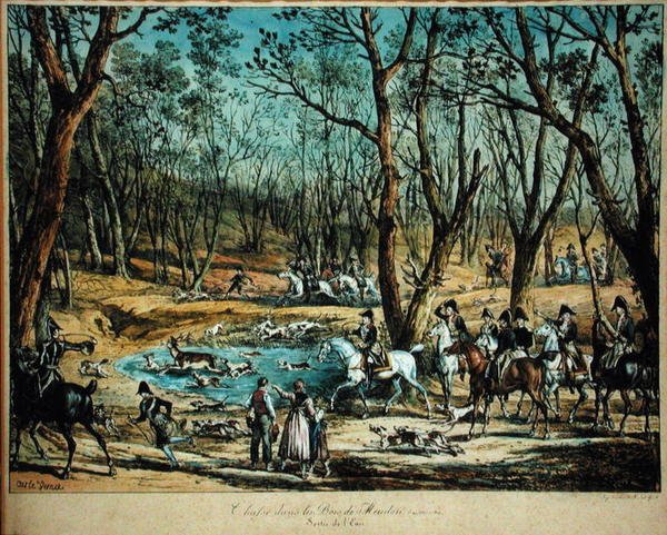 الصيد في الغابة في Meudon ، 29 مارس 1819 بواسطة أنطوان تشارلز هوراس فيرنيه