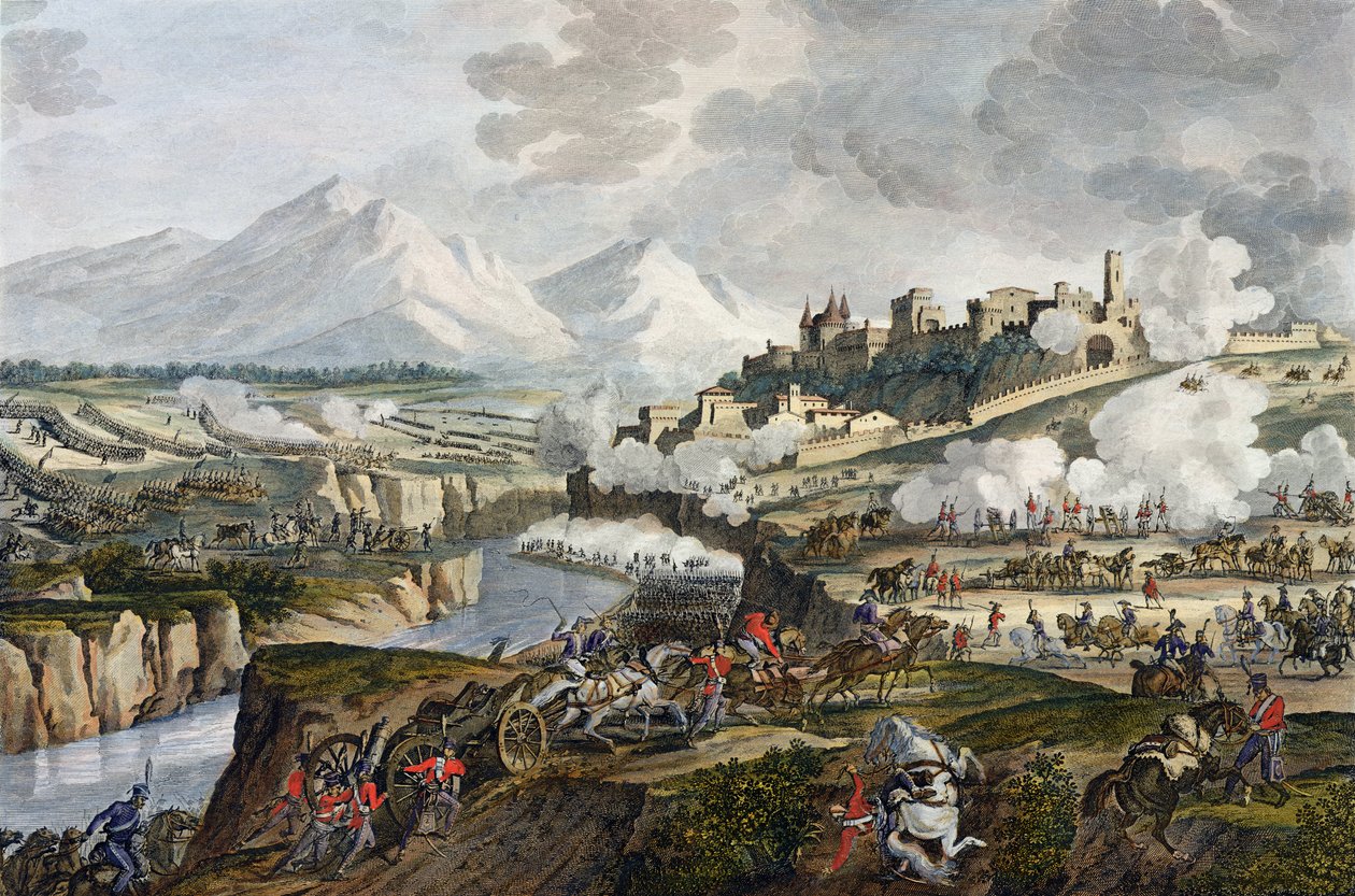 معركة روفيريدو ، 18 Fructidor ، السنة 4 (سبتمبر 1796) منقوش بواسطة جان Duplessi-Bertaux (1747-1819) (aquatint) بواسطة أنطوان تشارلز هوراس فيرنيه