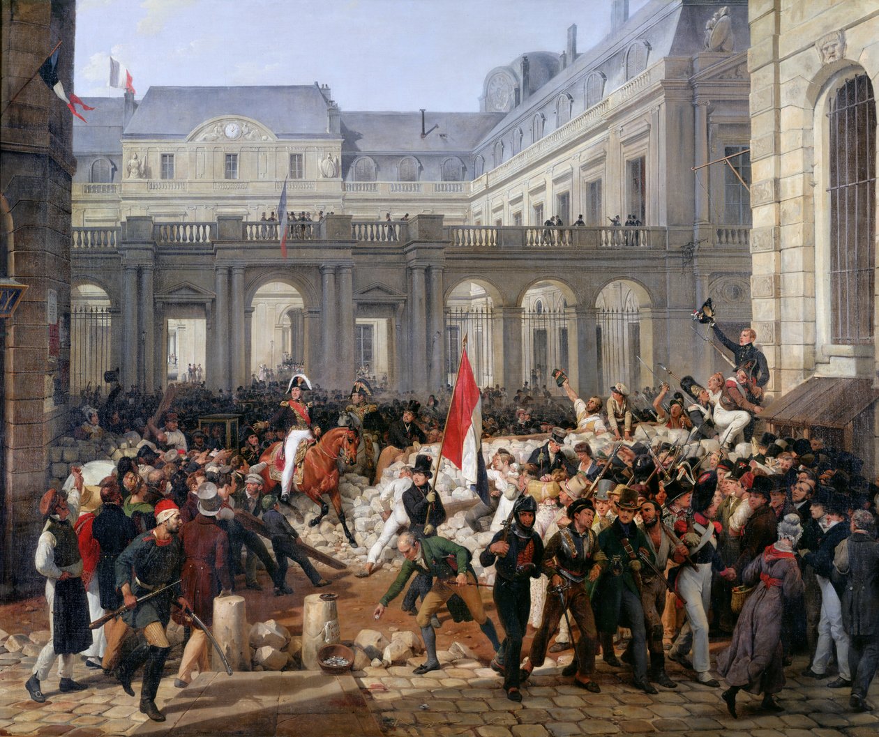 دوق أورليانز يغادر القصر الملكي ويذهب إلى فندق دي فيل في 31 يوليو 1830 ، 1832 بواسطة أنطوان تشارلز هوراس فيرنيه