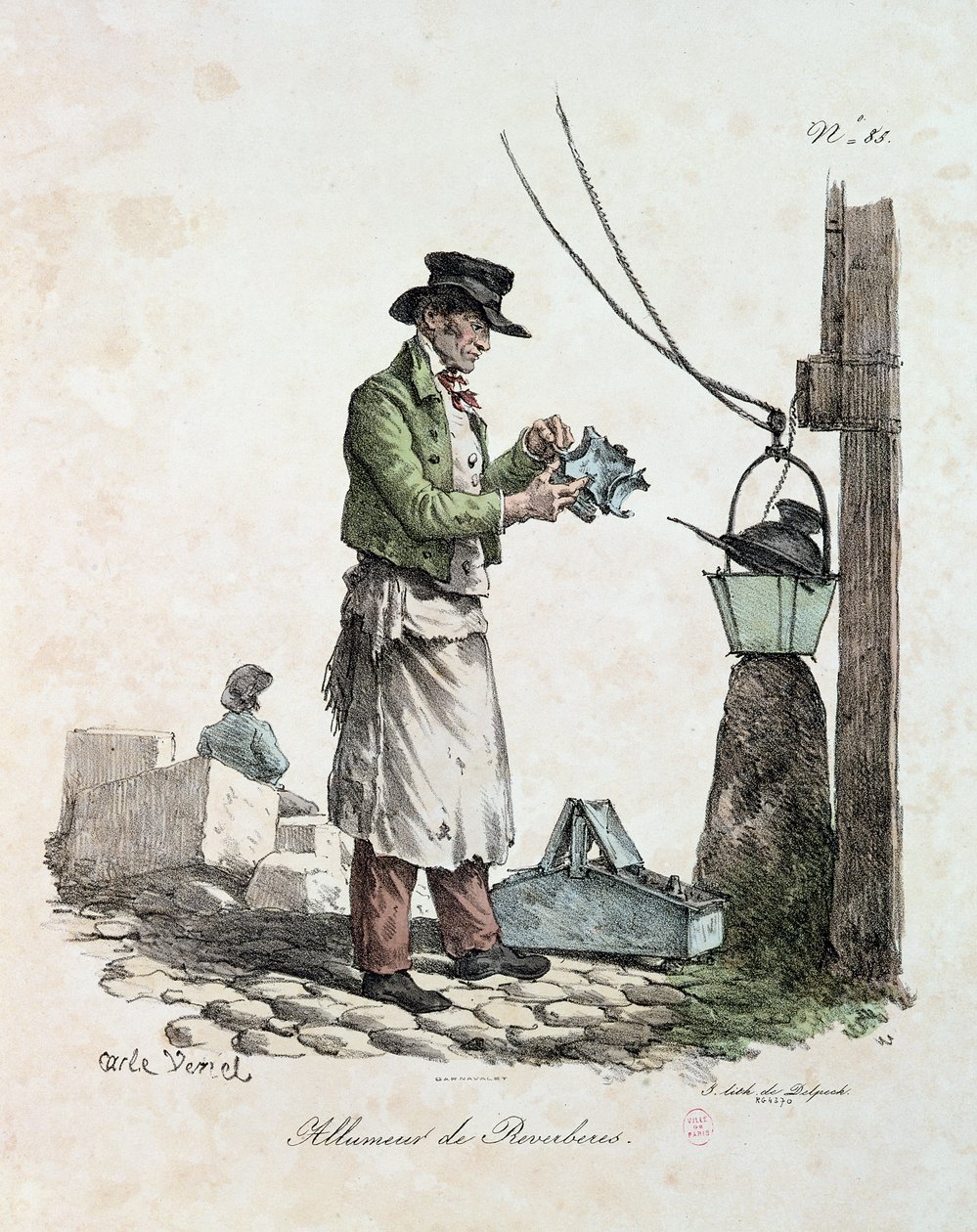 المصباح ، محفور من قبل فرانسوا سيرافين ديلبك (1778-1825) بواسطة أنطوان تشارلز هوراس فيرنيه