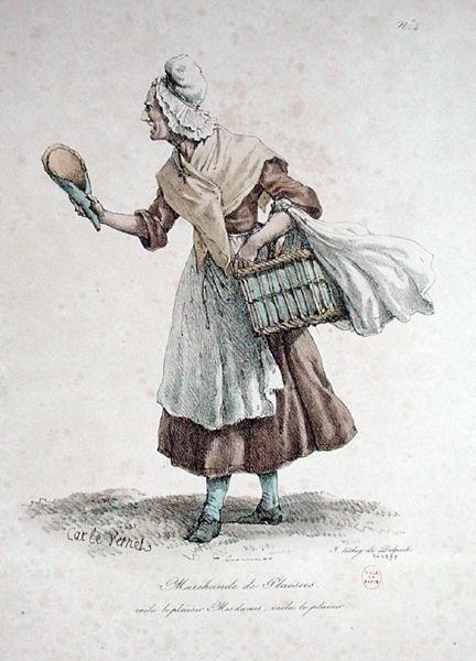بائع الفطائر ، رقم 4 من سلسلة صرخات باريس ، محفورة من قبل فرانسوا سيرافين ديلبك (1778-1825) بواسطة أنطوان تشارلز هوراس فيرنيه