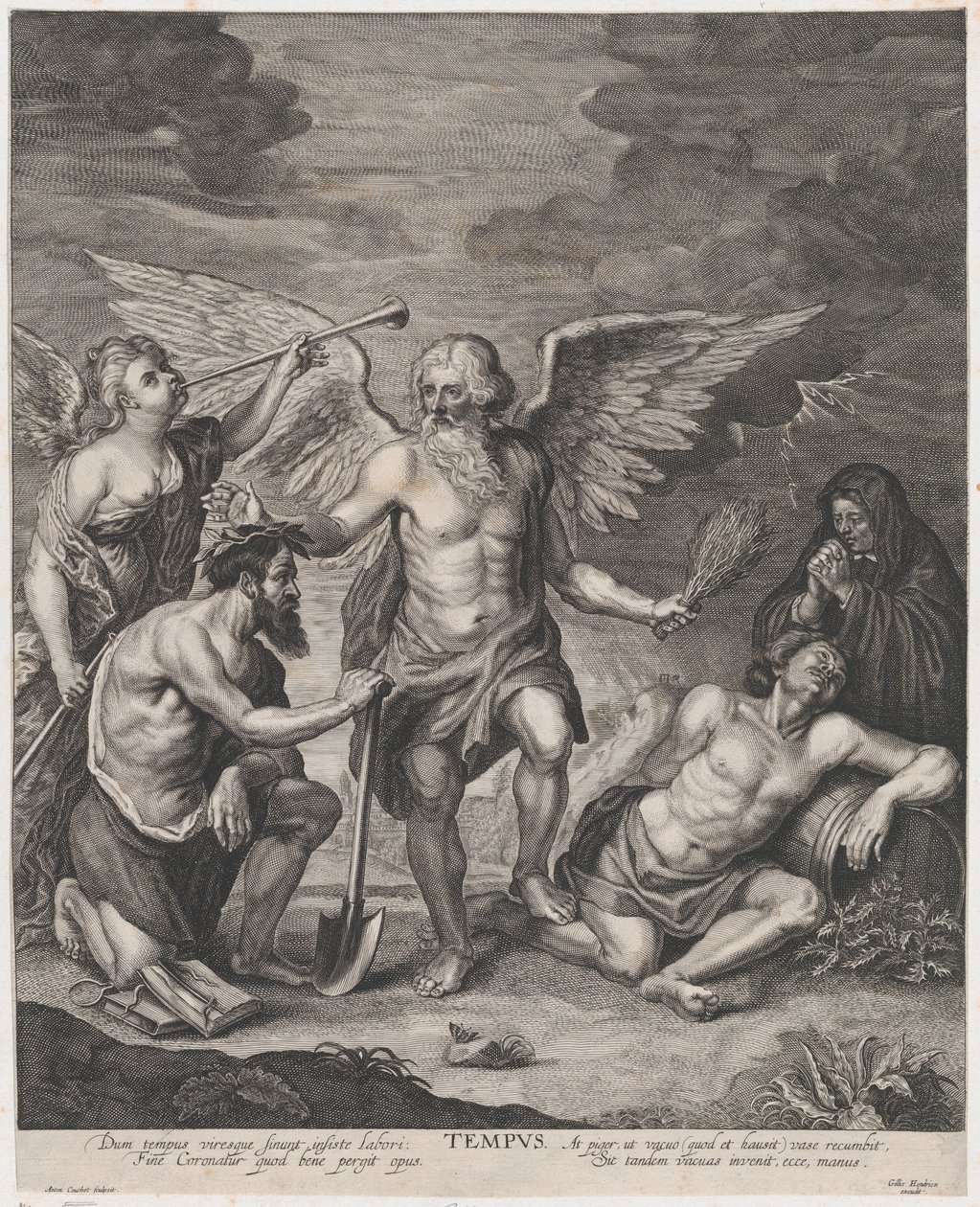 تتويج الوقت بالتوظيف ومعاقبة الكسل ، كاليفورنيا. 1650-77. بواسطة أنطوان كوشيه