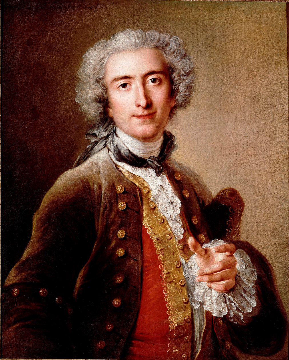 Portrait of Philippe Coypel, brother of the artist Painting by Charles Antoine Coypel (1696-1752) 1732 Dim. 75x61 cm Paris, musee du Louvre بواسطة انطوان كويبل