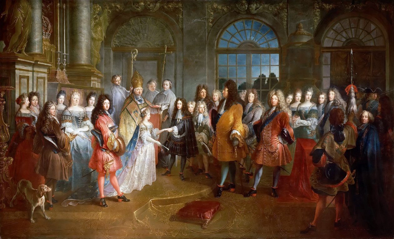 زواج لويس من فرنسا ، دوق بورغوندي ، وماري أديليد من سافوي ، 7 ديسمبر 1697 بواسطة أنطوان ديو