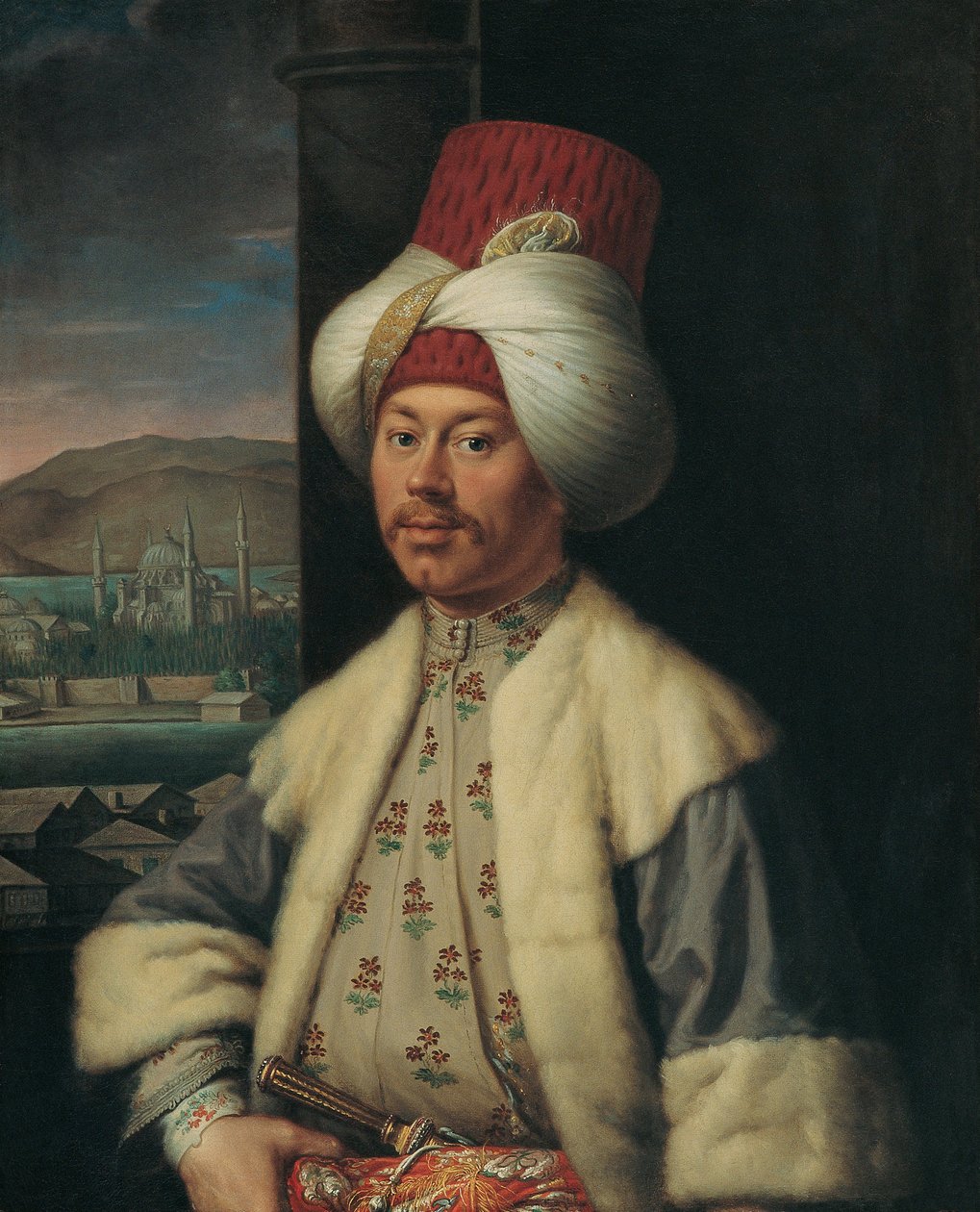 صورة شخصية أوروبية بالزي التركي - رسم أنطوان دي فافراي (1706-1791) ، زيت على قماش (84 × 68 سم) ، النصف الثاني من القرن الثامن عشر - (صورة أوروبي بالزي التركي ، زيت على قماش بقلم أ. دي فافراي بواسطة انطوان فافراي