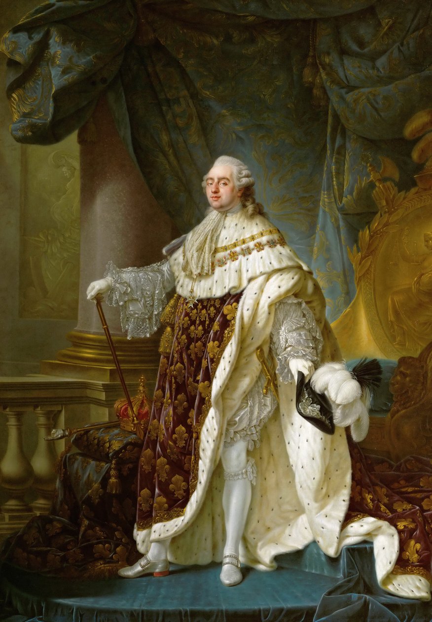 صورة للملك لويس السادس عشر 1754-1793 في رداء التتويج ، 1779 بواسطة أنطوان فرانسوا كاليت