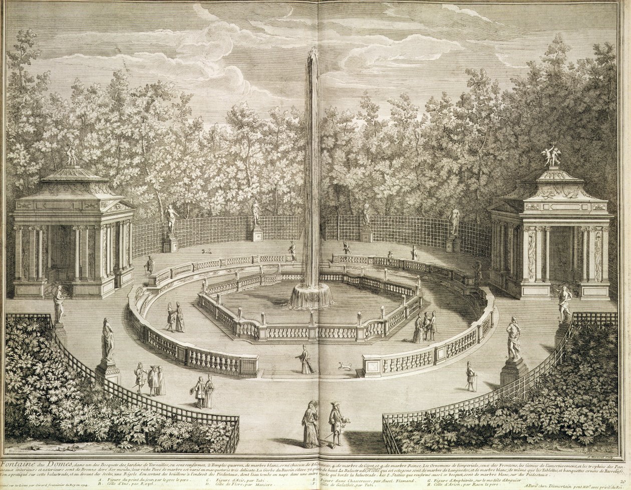 Fontaine des Domes ، فرساي ، حوالي عام 1715 (حفر) بواسطة أنطوان هيريسيت