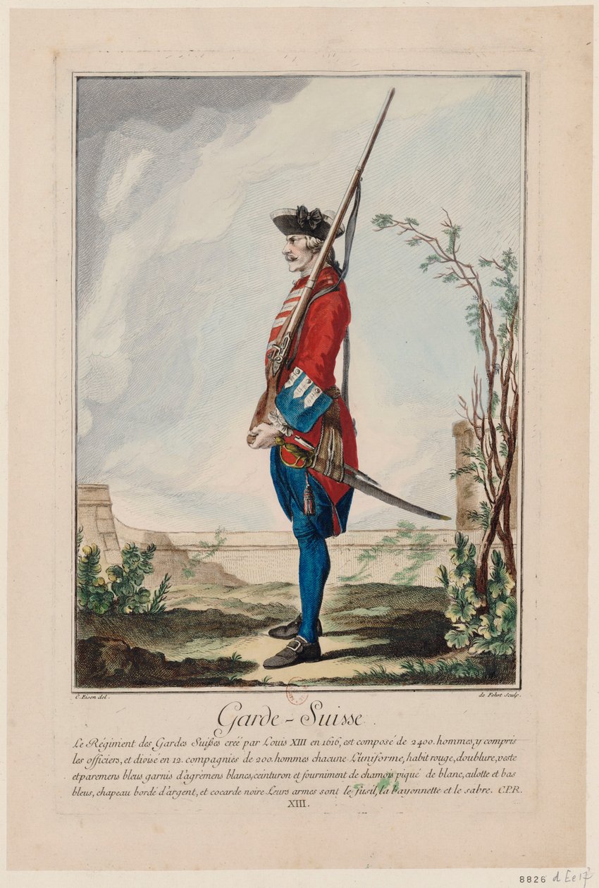 الحرس السويسري The Swiss Guards 1756. بواسطة أنطوان جان دي فيهر