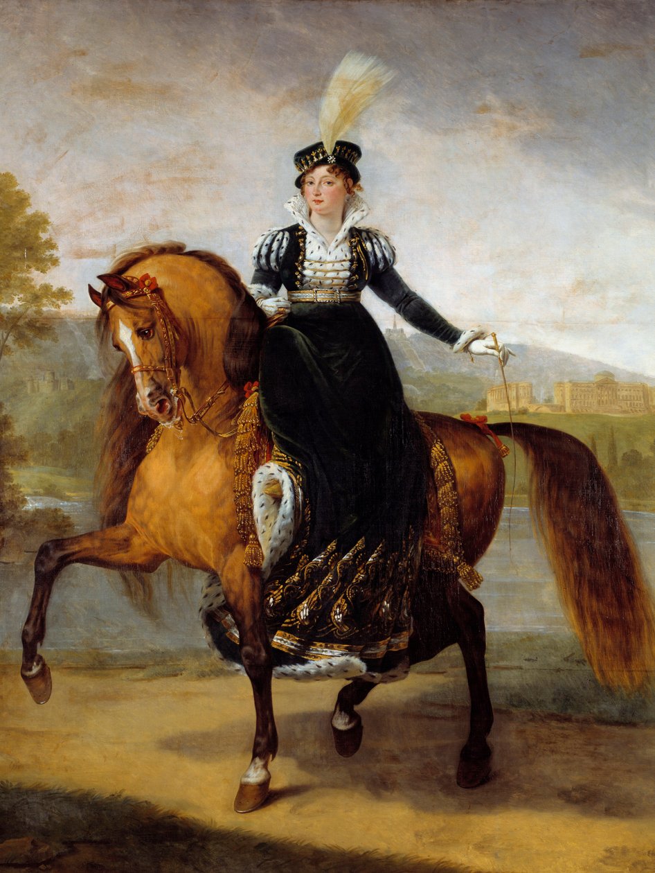 صورة الفروسية لكاثرين فورتمبيرغ ، زوجة جيروم بونابرت ، ملكة ويستفاليا (1783-1835). رسم أنطوان جان جروس (1771-1835) بواسطة أنطوان جان جروس