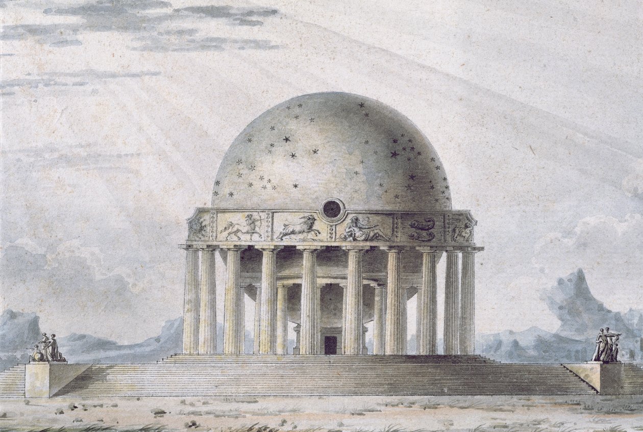 تصميم لمنزل عالمي ، 1783 (التفاصيل) (انظر أيضًا 195241-195242 ، 196724-196726) بواسطة أنطوان لوران توماس فودوير