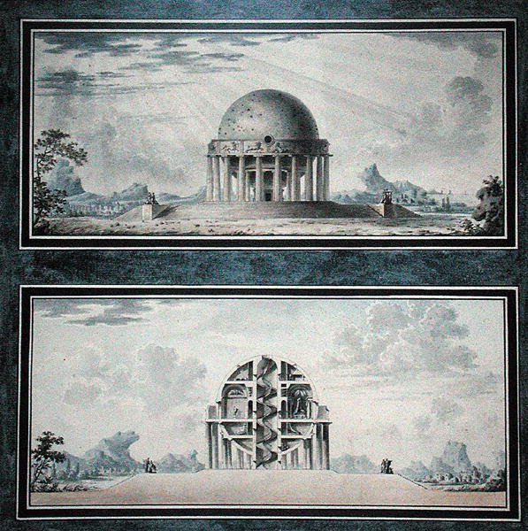 تصميم لمنزل عالمي ، 1783 (مرحاض على ورق) (التفاصيل) (انظر أيضًا 195241-195242 ، 196725-196726) بواسطة أنطوان لوران توماس فودوير