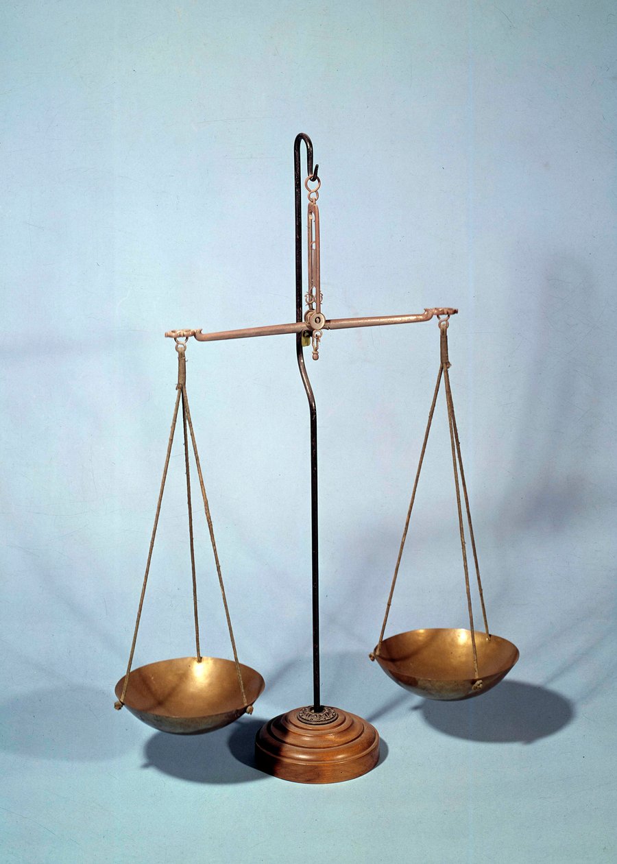 أداة القياس: الميزان بواسطة أنطوان لويس لافوازييه (1746-1794) ، الكيميائي الفرنسي بواسطة أنطوان لوران دي لافوازييه