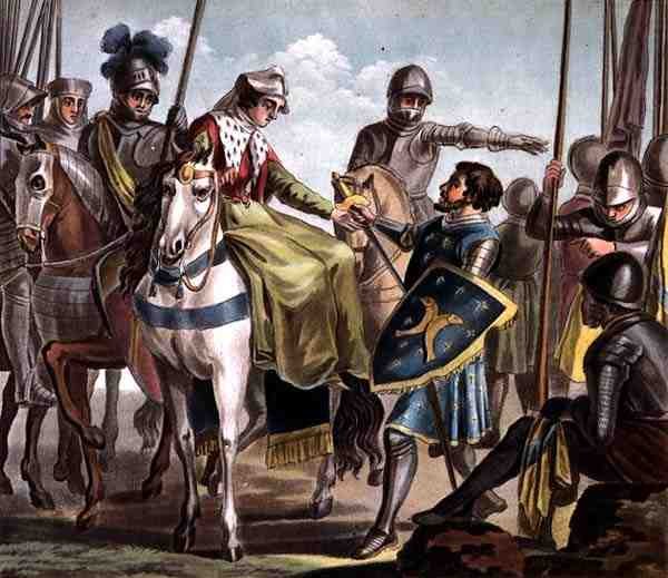 جان دي نافار (1271-1304) تأخذ عد سجين الحانة ، نقشها جان بابتيست موريت (1790-1820) 1788 (نقش ملون) بواسطة أنطوان لويس فرانسوا (بعد) سيرجنت مارسو