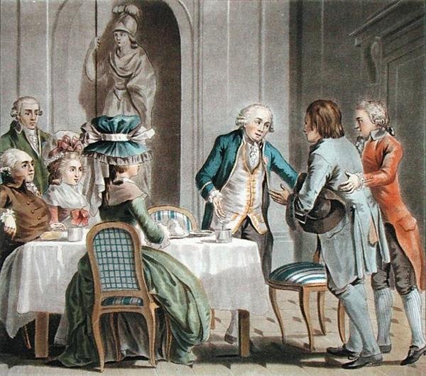 يقدم Comte de Vaux (1705-88) الطعام والشراب للمزارع ، نقش بواسطة Jean Baptiste Morret (من 1790 إلى 1820) بواسطة أنطوان لويس فرانسوا (بعد) سيرجنت مارسو