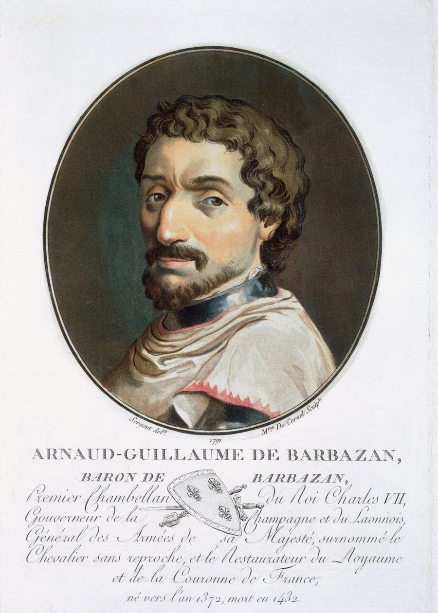 Arnaud-Guillaume ، Baron de Barbazan ، من "صور لعظماء الرجال والنساء اللامعين ومواضيع لا تنسى من فرنسا ، قبر ومطبوع بالألوان" ، نشرها بيير بلين ، 1786-1792 ، باريس (كولو بواسطة أنطوان لويس فرانسوا سيرجنت مارسو