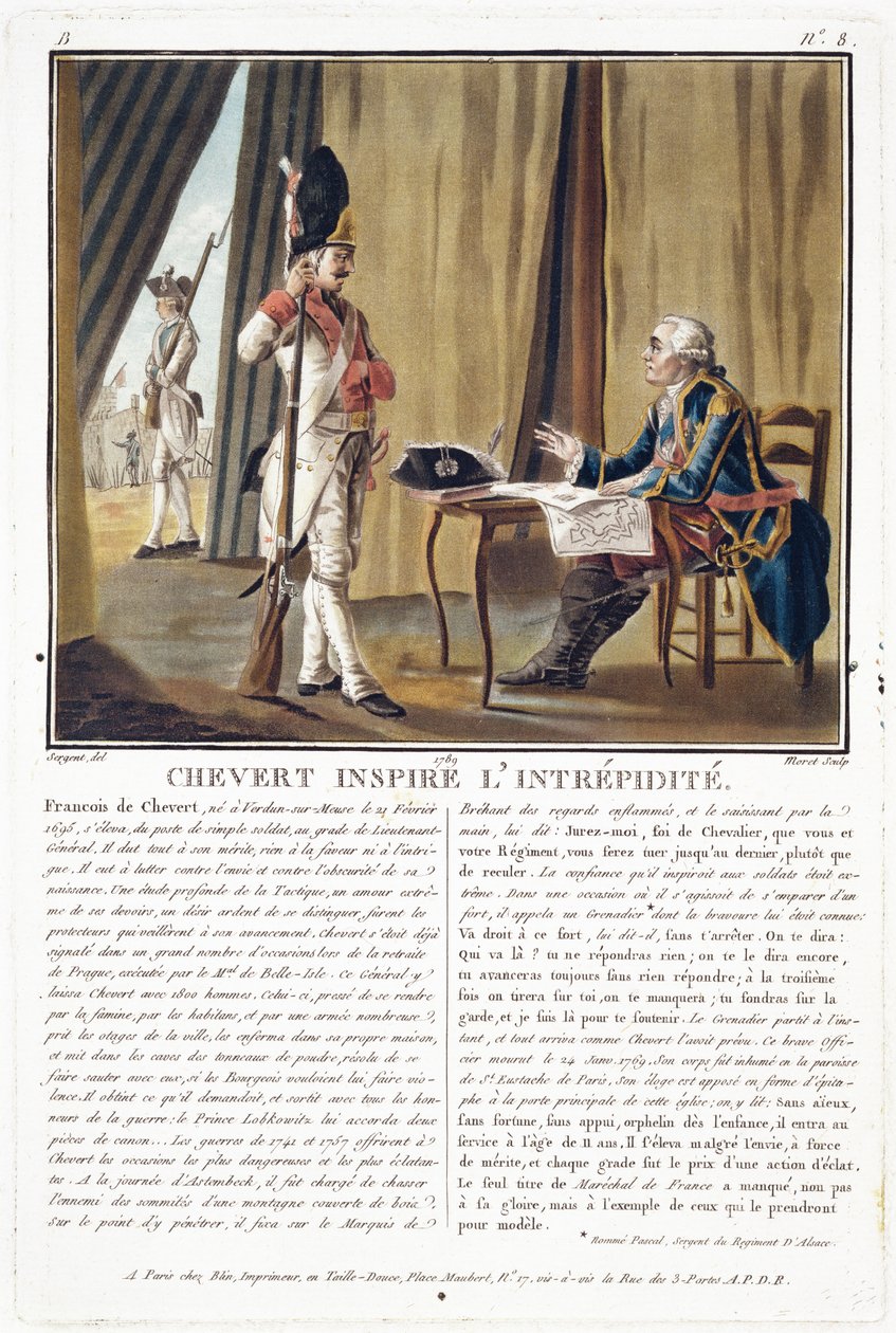 فرانسوا شيفرت (1695-1769) يلهم الشجاعة ، نقشها جان بابتيست موريت (fl.1790-1820) ، 1789 بواسطة أنطوان لويس فرانسوا سيرجنت مارسو