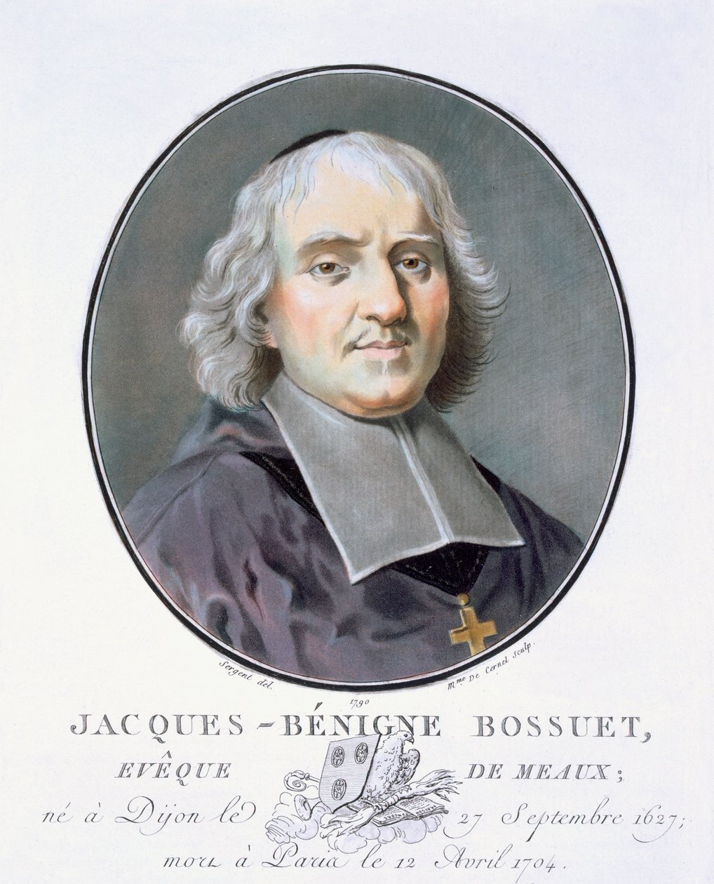 جاك = Benigne Bossuet ، من صور من رجال عظماء ، نساء لامعات ، وموضوعات لا تنسى من فرنسا ، محفورة ومطبوعة بالألوان ، نشرها بيير بلين ، 1786-1792 ، باريس (نقش ملون) بواسطة أنطوان لويس فرانسوا سيرجنت مارسو
