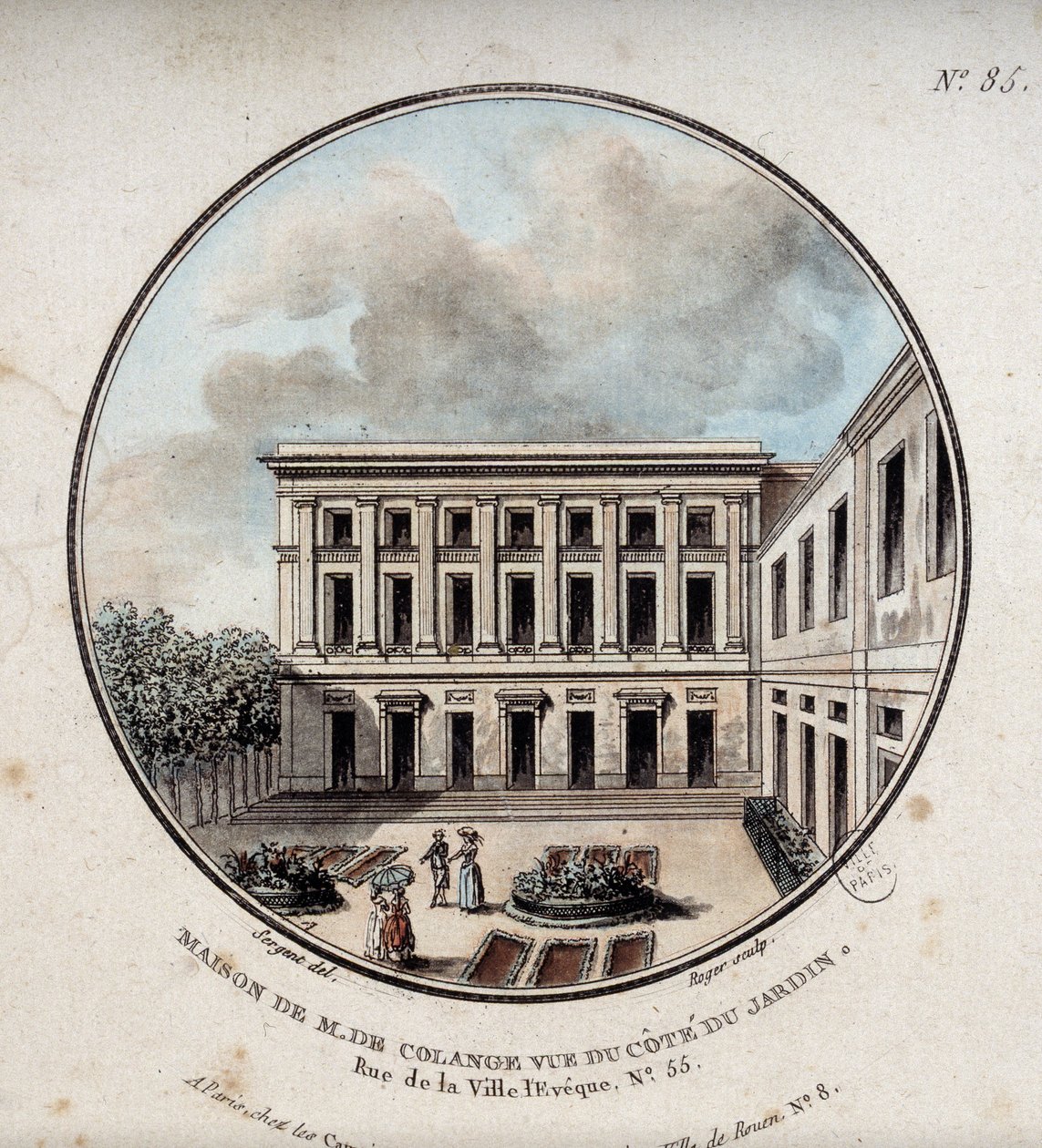 Maison de M. de Colange ، منظر من الحديقة (شارع Ville-l