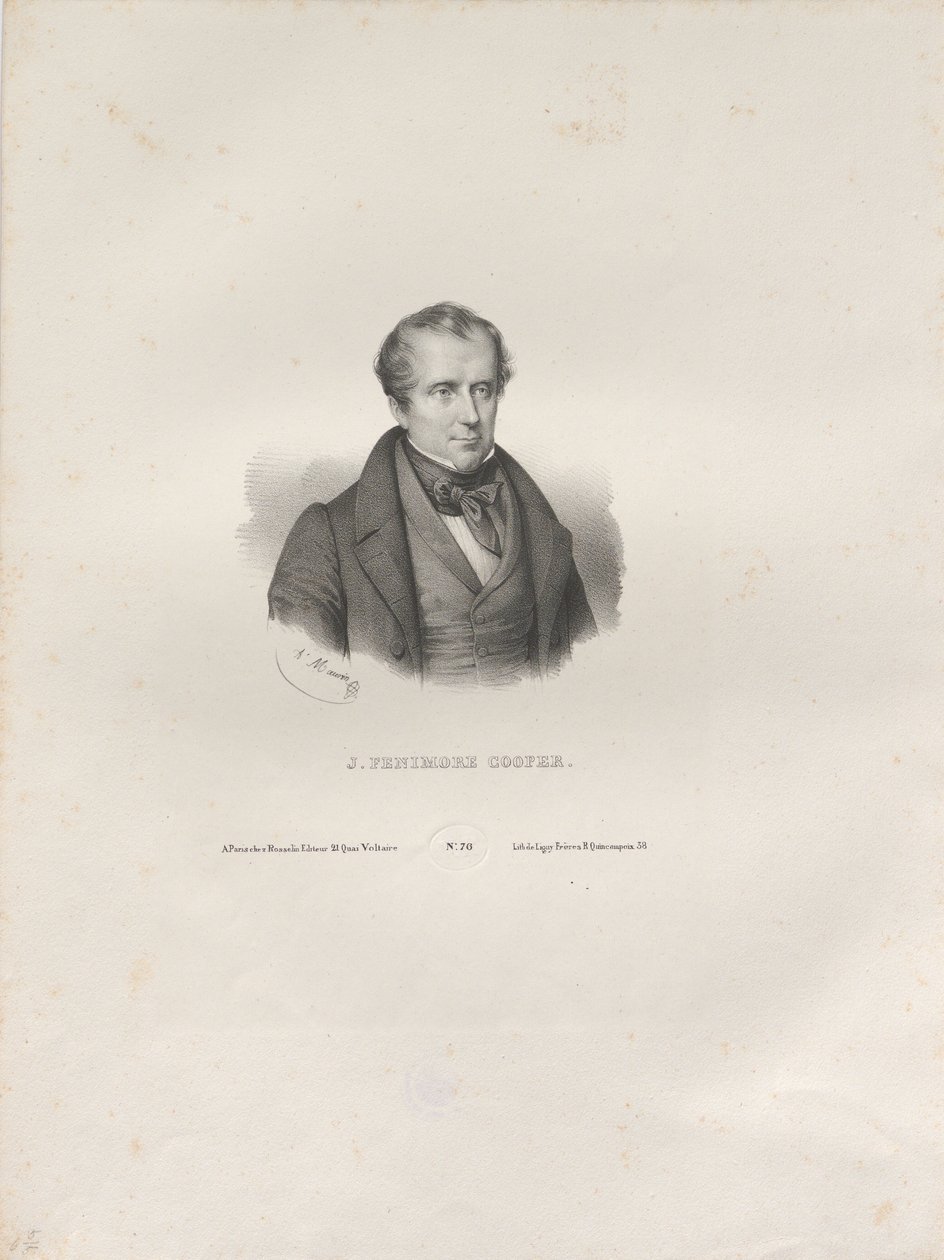 صورة للكاتب جيمس فينيمور كوبر 1789-1851 ، ج. 1840. بواسطة انطوان مورين